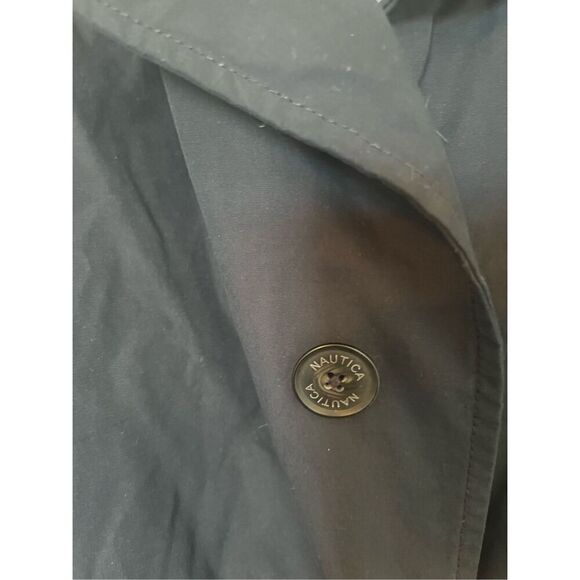 Men’s Nautica Navy Blue Button Up Trench Coat NEW - Picture 4 of 9